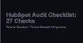 HubSpot Audit Checklist: 27 Checks